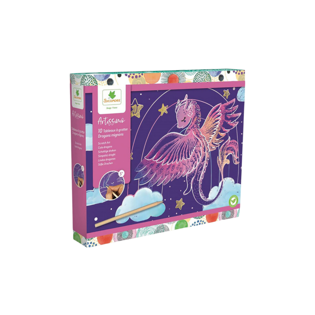 Sycomore 10 Scratch Art Cuddly Dragons