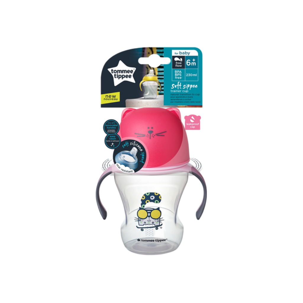 Tommee Tippee Soft Sippee Free Flow Transition Cup Pink 230Ml