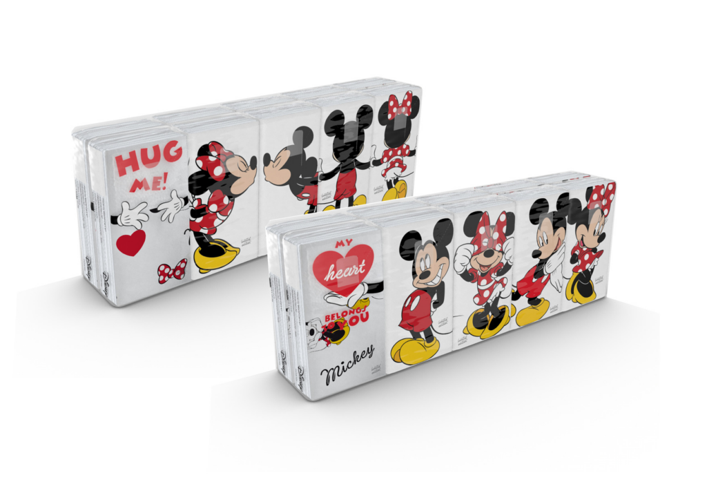 Stor Mickey & Minnie Tissue Handkerchiefs 10X9
