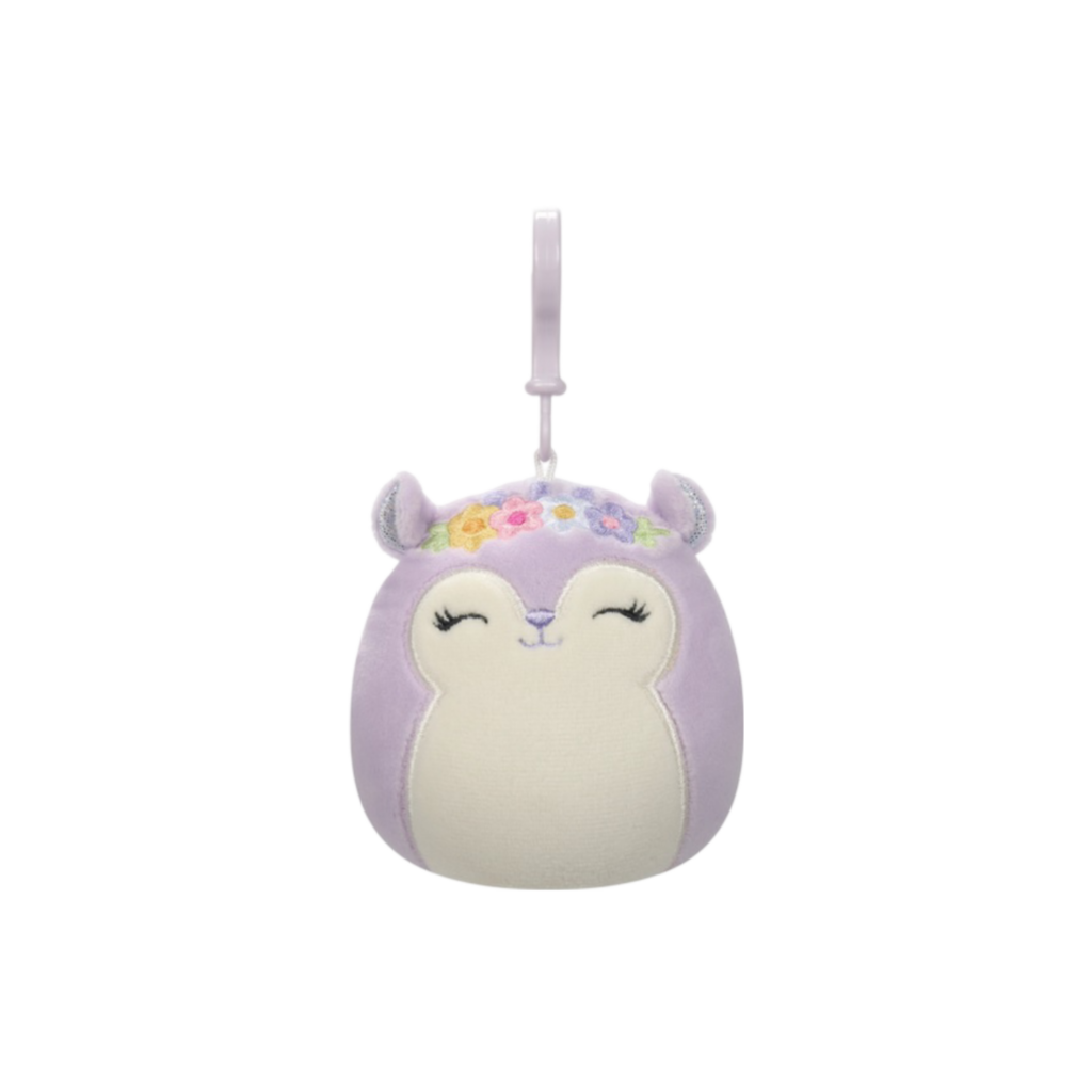Squishmallows 3.5" Sydnee The Purple Squirrel Clip-On