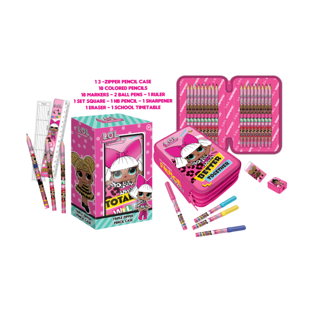 Lol Surprise 3 Zippers Pencil Case