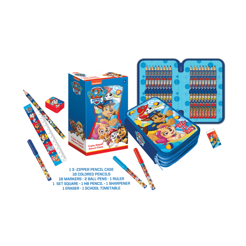 Paw Patrol 3 Zippers Pencil Case