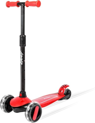 Spartan Ziggy 3-Wheel Tilt Scooter With Led Light - Red
