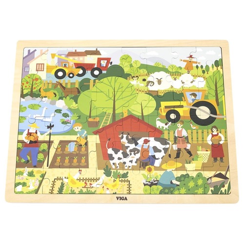 Viga Wooden 48 Pieces Puzzle - Farm