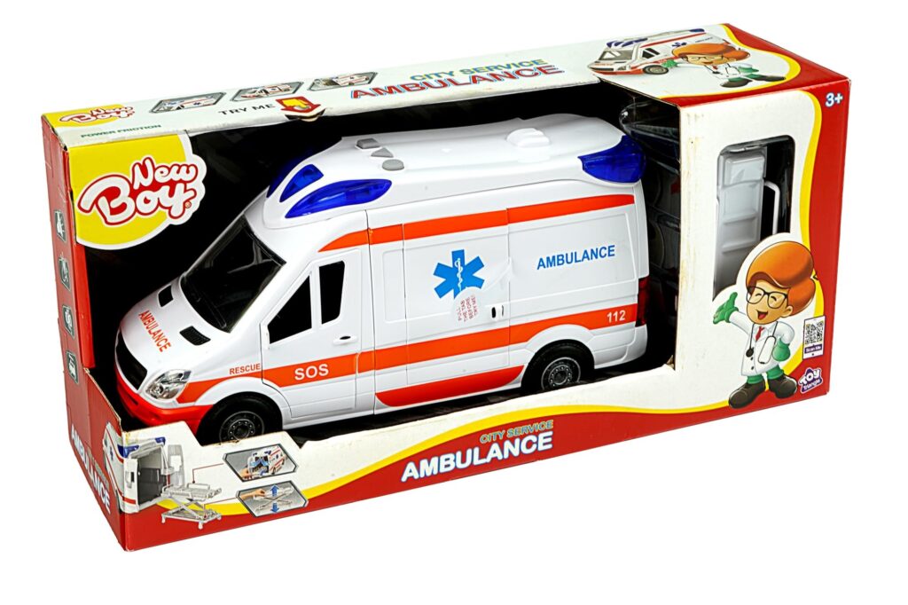 New Boy Friction Power  Ambulance With Light & Sound