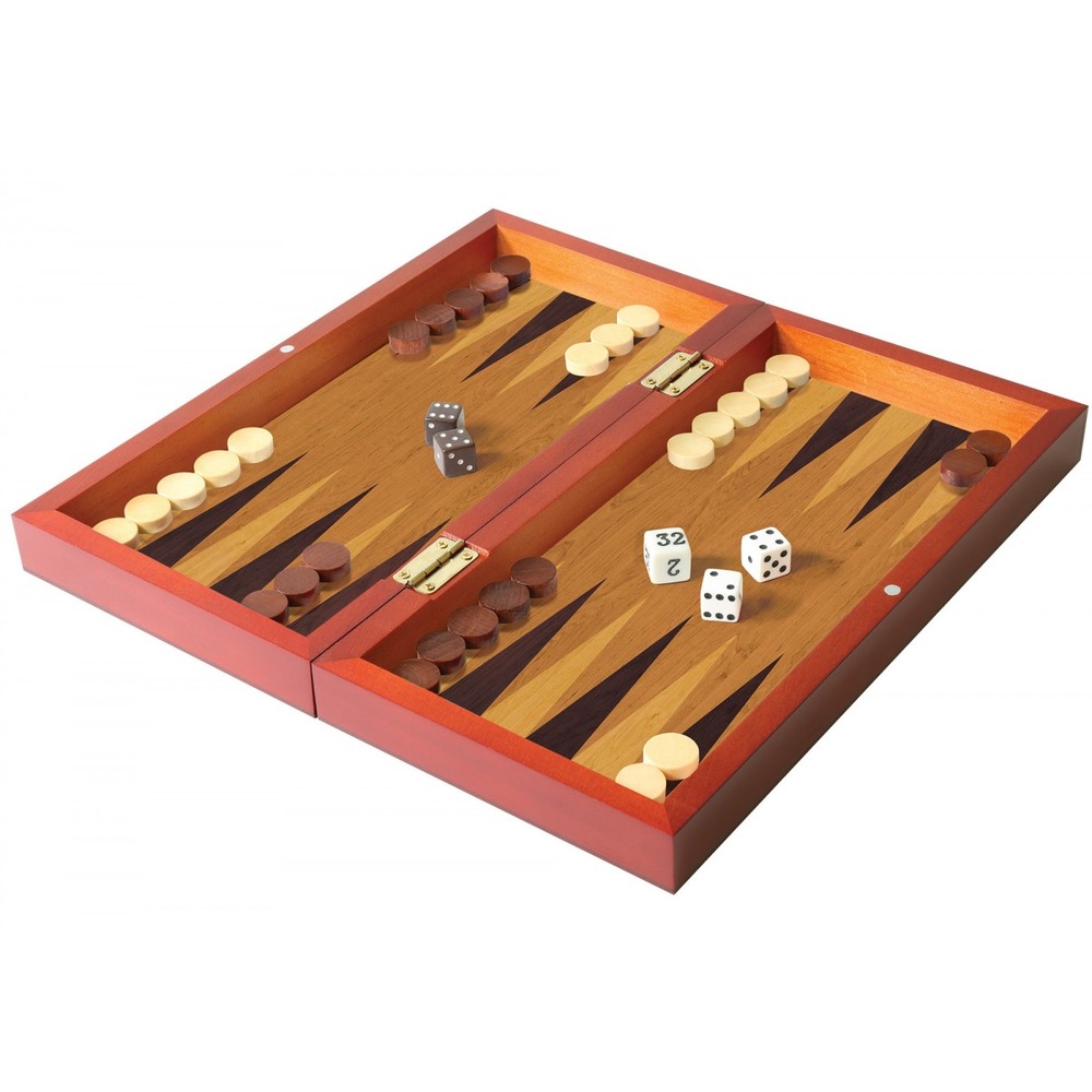 Ambassador Folding Wood Backgammon Set