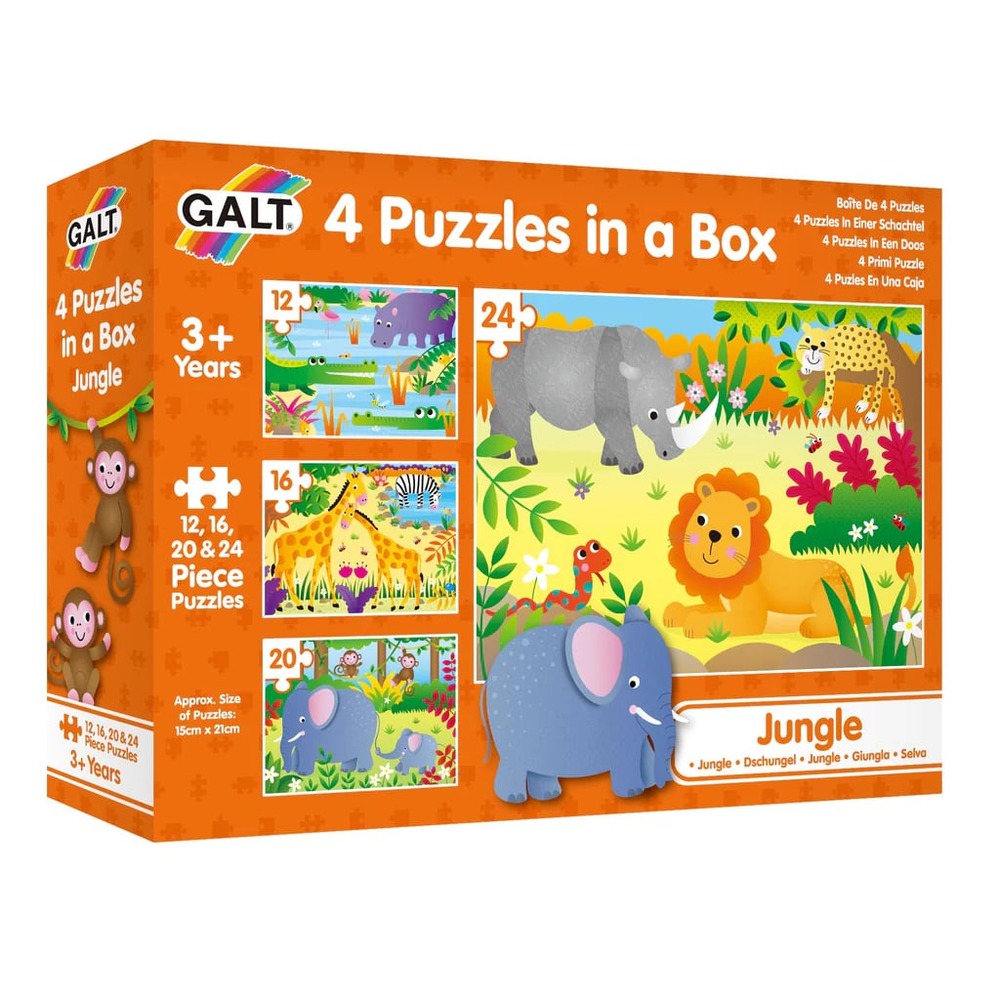 Galt 4 Puzzles In A Box - Jungle