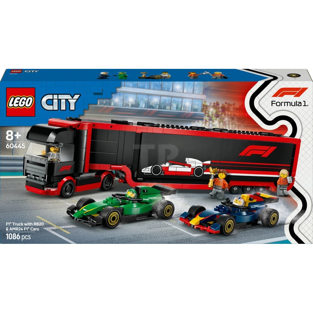 Lego City 60445 F1 Truck With Rb20 & Amr24 F1 Cars