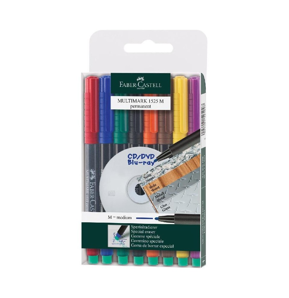 Faber-Castell MultiMark Permanent Marker 8Pc 1Pck