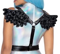 Furry Angel Body Wings - Black