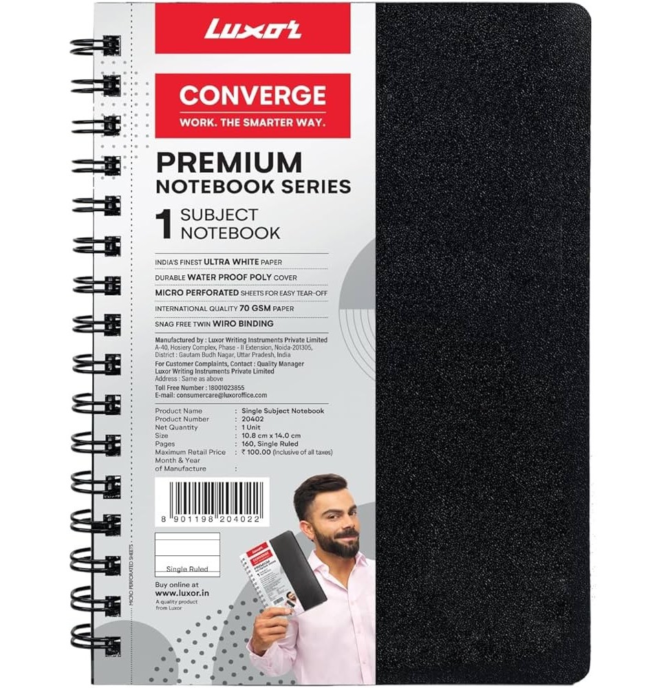 Luxor Converge 1Subject Notebook 160P 17.6x25Cm 1Pc