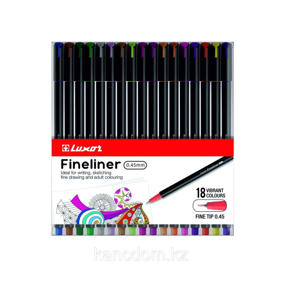 Luxor Fineliner 0.45Mm 18Pc 1Box