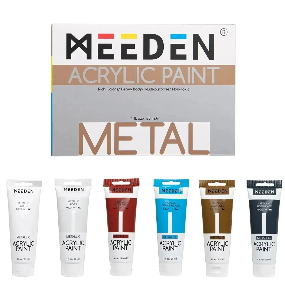 Meeden Acrylic Paint Metal 6x60ML 1Box