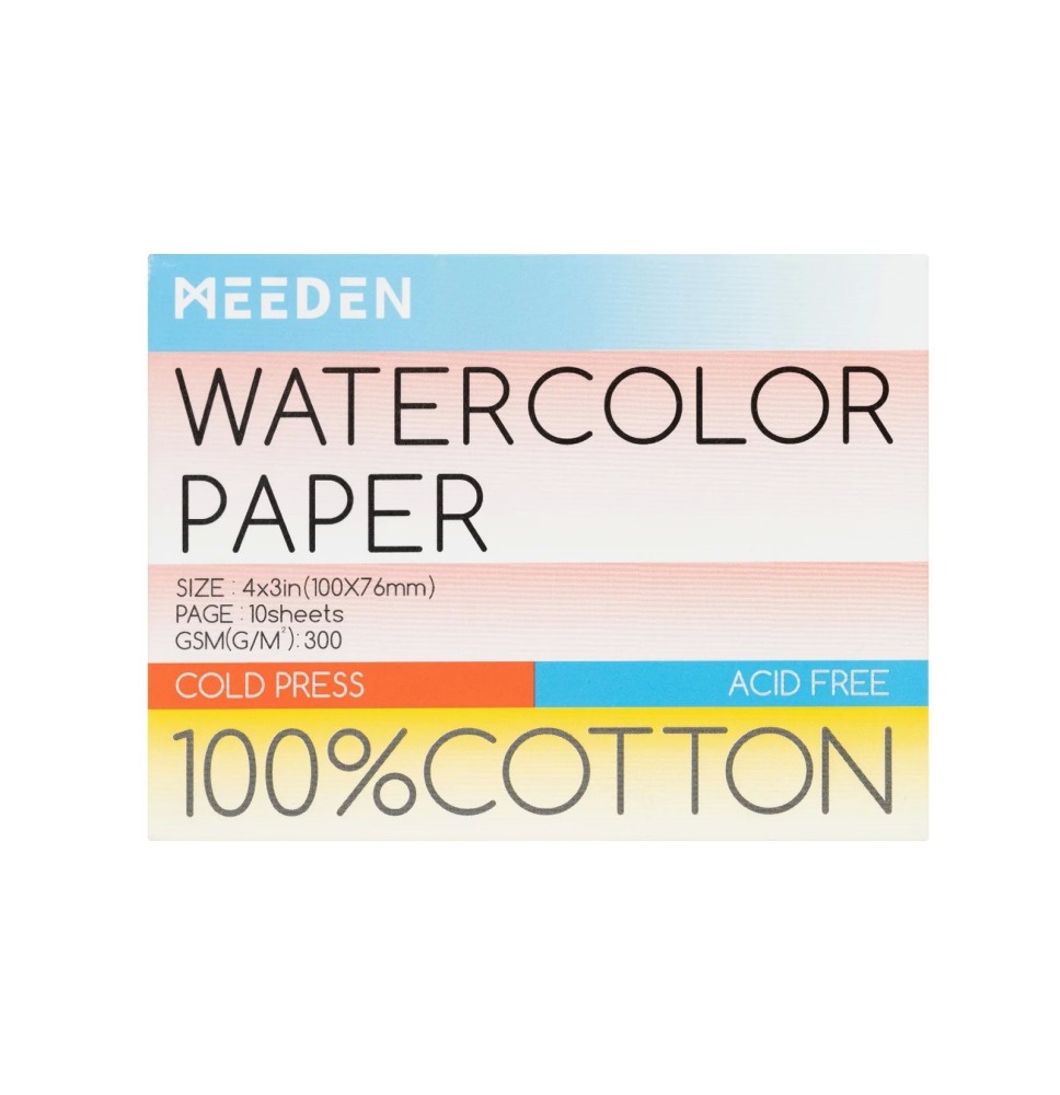 Meeden Water Color Paper 4x3 10Sheet 1Pck