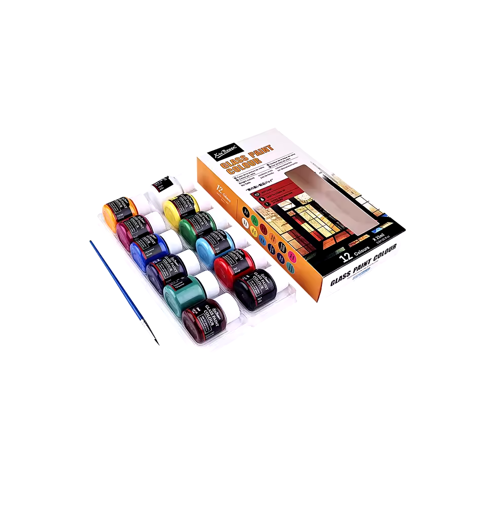 Pan Wen Bo Glass Paint 12x25ml 1Pck