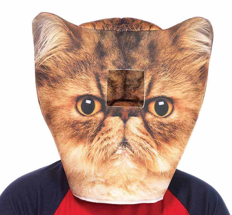 Fabric Angry Cat Mask