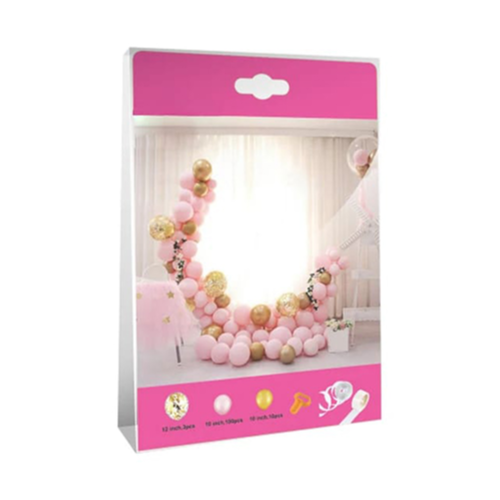 Pink And Gold Balloon With Designs Set