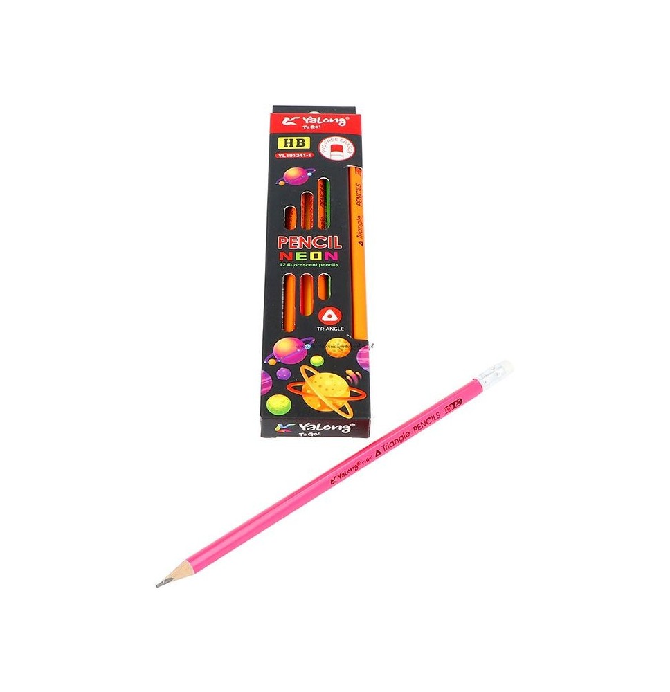 Yalong Hb Tri-Pencil Neon 12Pc 1Pck