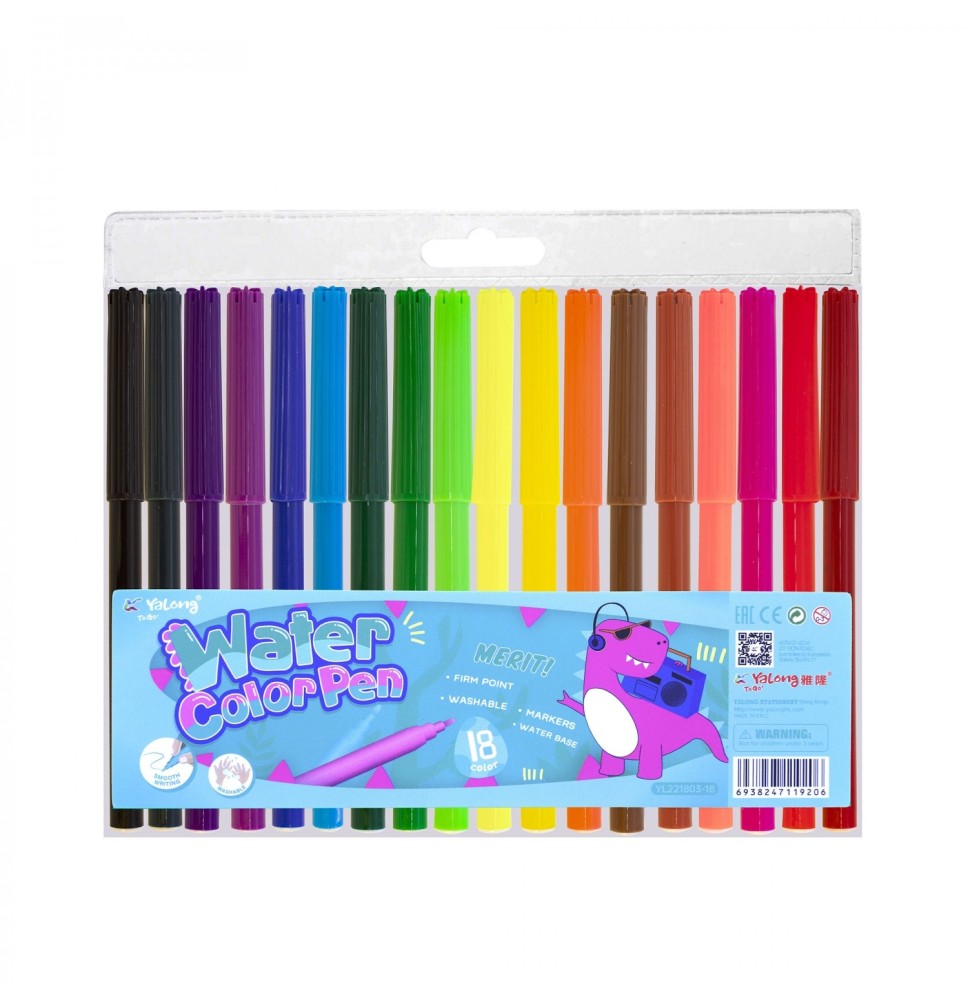 Yalong Water Color Pen 18Pc 1Pck