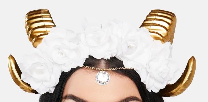 Gilded Rams Horns Headpiece
