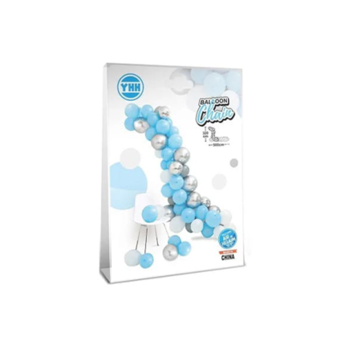 Blue And Silver Balloon With Designs Set