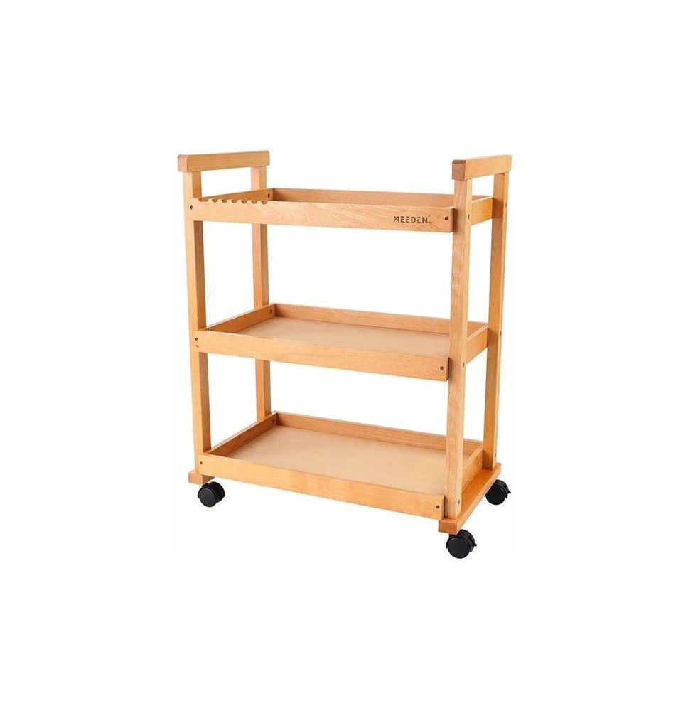 Meeden 3-Tier Wooden Art Supplies Cart 1Pc
