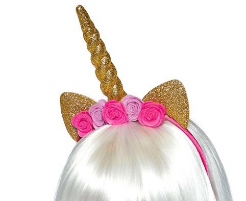 Golden unicorn flower headband